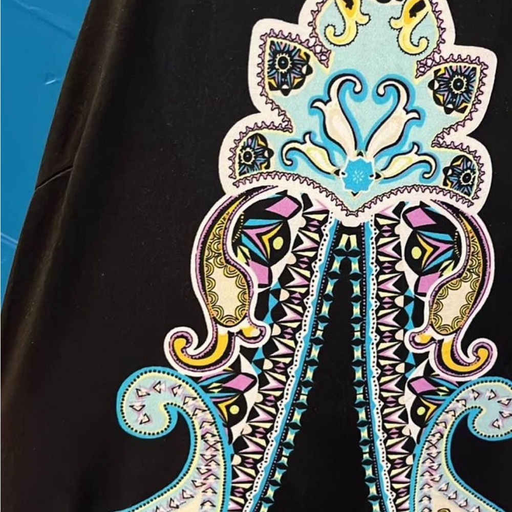 Ladies Maxi Dress Size XS Black/Turquoise - Picture 2 of 8